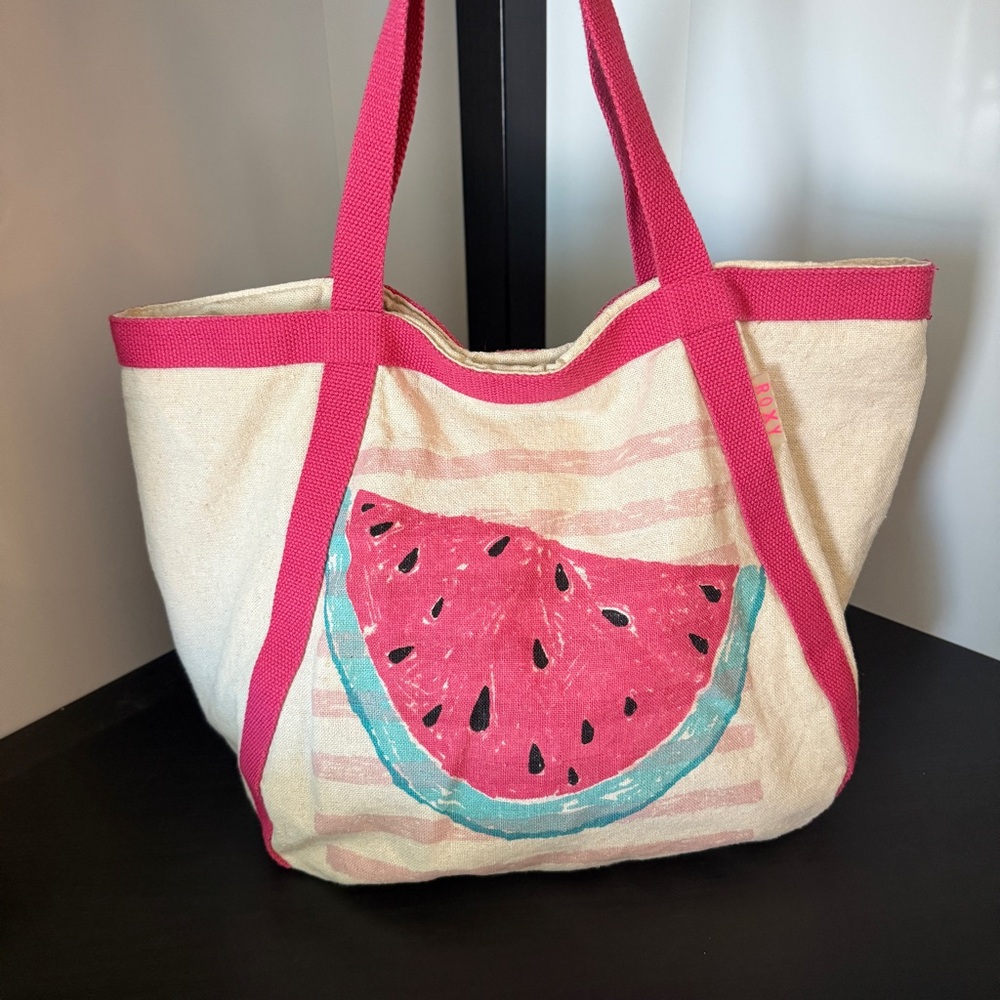 ROXY canvas tote bag with watermelon 🍉 design